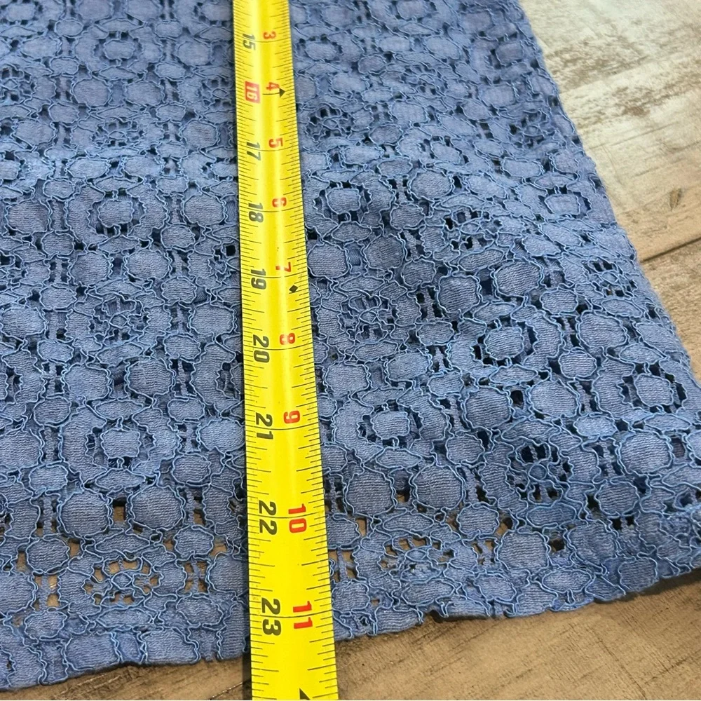Banana Republic Lacey Blouse Crochet Like Overlay Pretty Periwinkle Size Medium